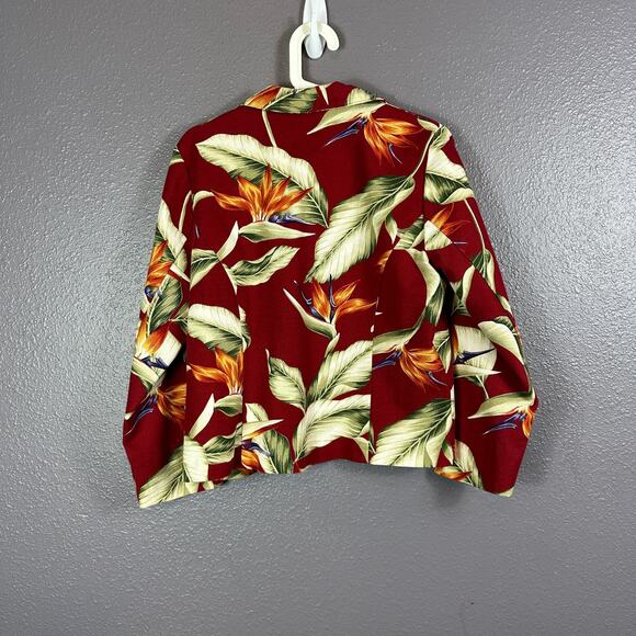 Vintage Kaua'iana Hawaii Size Medium Jacket Outerwear Coat Cotton Black Floral - Picture 5 of 8